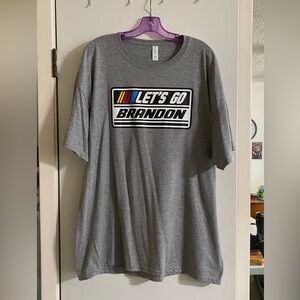 NASCAR men’s light gray 2XL LET’S GO BRANDON T-shirt washed never worn